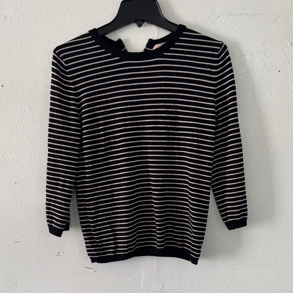 Chic Striped Pullover with Zipper